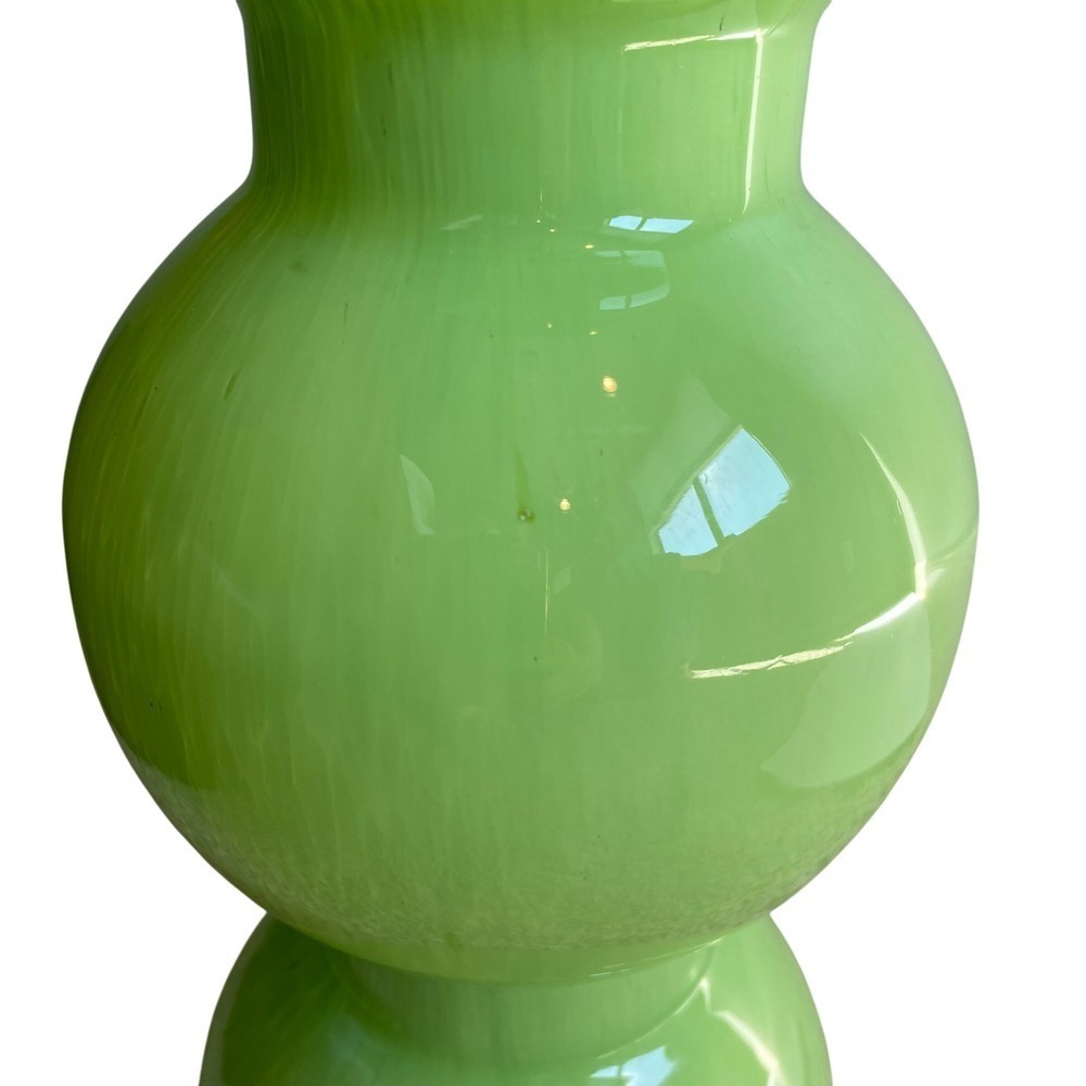Global Views MCM Lime Green‎ Encased Art Glass Bubble Vase Gourd Blown Glass 18" - Picture 2 of 8